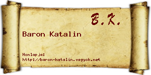 Baron Katalin névjegykártya